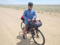 GDMBR: This is Nino (nee-no) from the Tokyo area of Japan, he's a solo rider the GDMBR from south to  north. We met Nino very close to South Pass City, Wyoming..